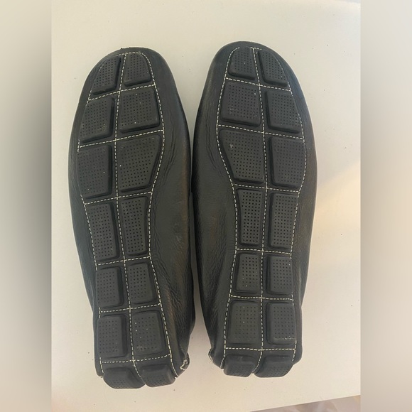 Clark black leather cream stitching loafers - Picture 8 of 12